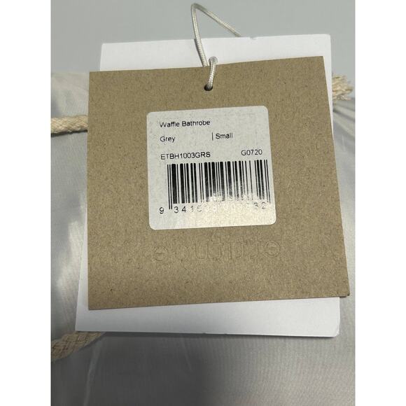 Ettitude Waffle Bathrobe Women S Gray Weave Bamboo Lyocell Long Sleeve Tie Front - Picture 9 of 9